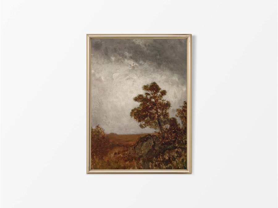 Moody Autumn Landscape Vintage Art Print