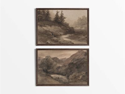 Moody Landscape III (Set of Two) Vintage Art Prints