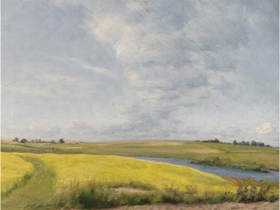 Mustard Field Vintage Art Print