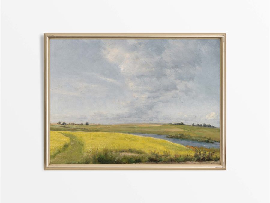 Mustard Field Vintage Art Print