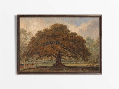 Oak in Autumn Vintage Art Print