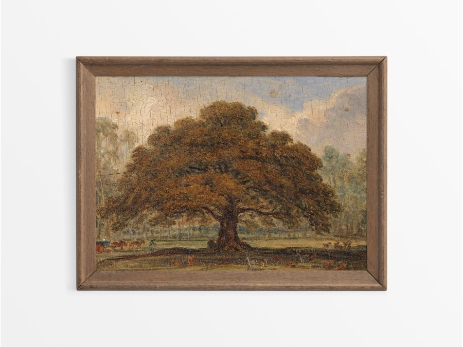 Oak in Autumn Vintage Art Print