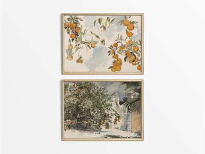 Orange Trees (Set of Two) Vintage Art Prints
