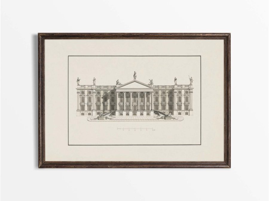 Palladian Mansion Vintage Art Print