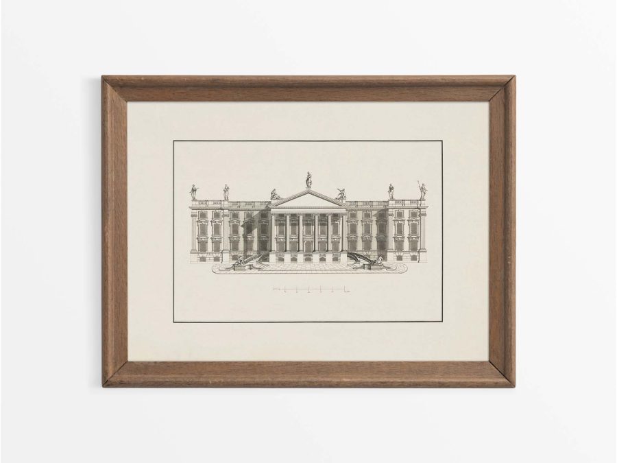 Palladian Mansion Vintage Art Print