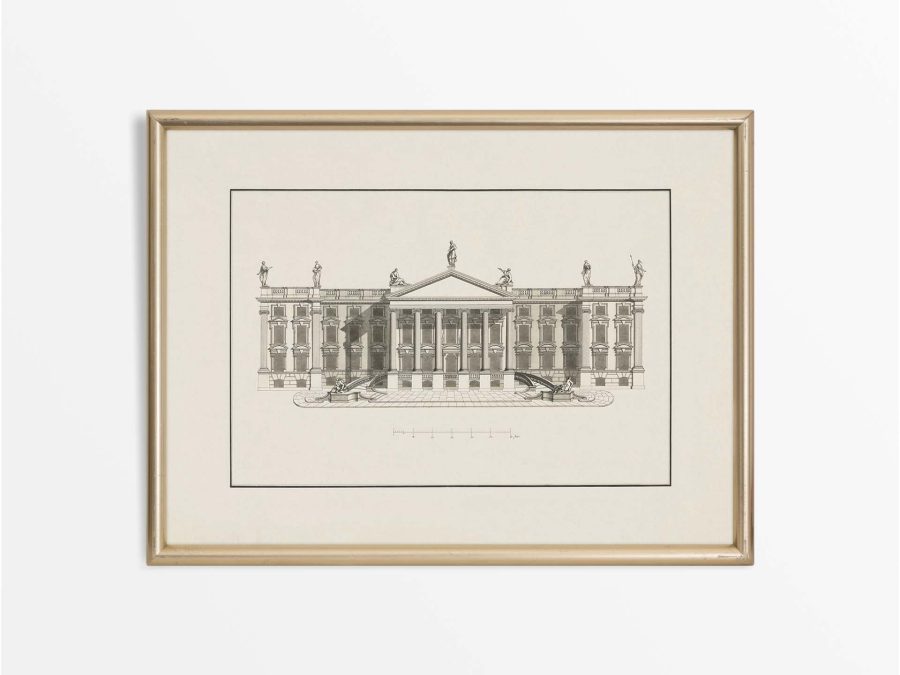 Palladian Mansion Vintage Art Print