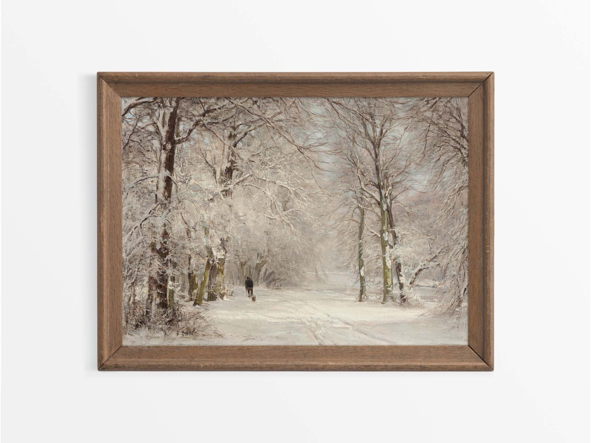 Path in the Snow Vintage Art Print