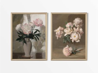 Peonies (Set of Two) Vintage Art Prints
