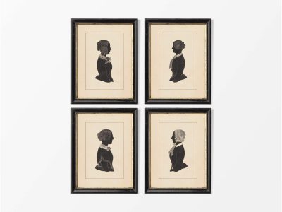 Portrait Silhouettes (Set of Four) Vintage Art Prints