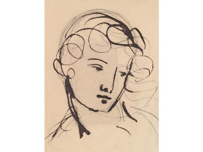 Portrait Sketch Vintage Art Print