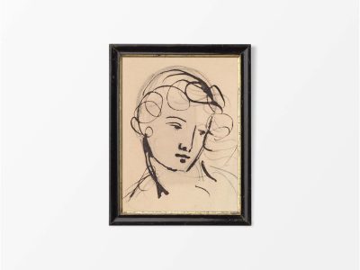 Portrait Sketch Vintage Art Print