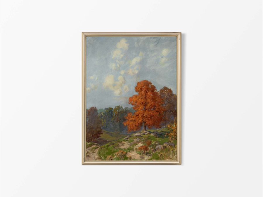 Red Maple Vintage Art Print