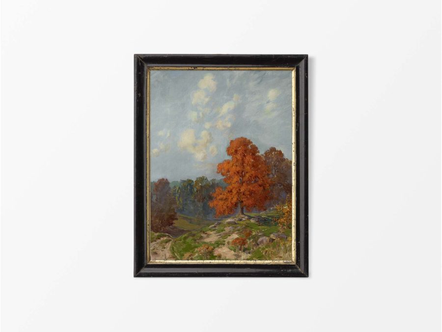 Red Maple Vintage Art Print
