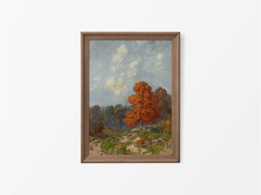 Red Maple Vintage Art Print