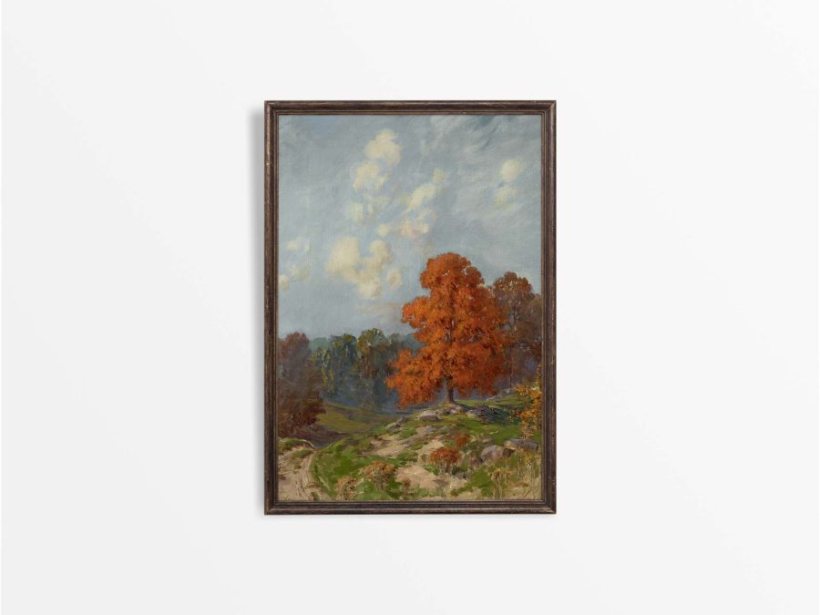Red Maple Vintage Art Print