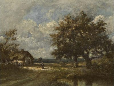 Roadside Cottage Vintage Art Print