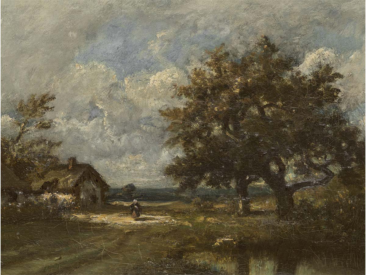 Roadside Cottage Vintage Art Print