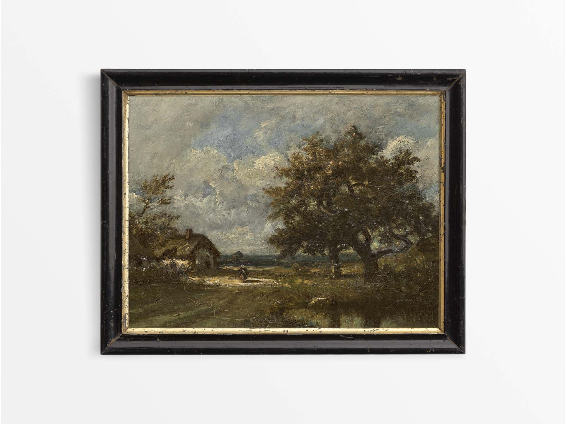 Roadside Cottage Vintage Art Print