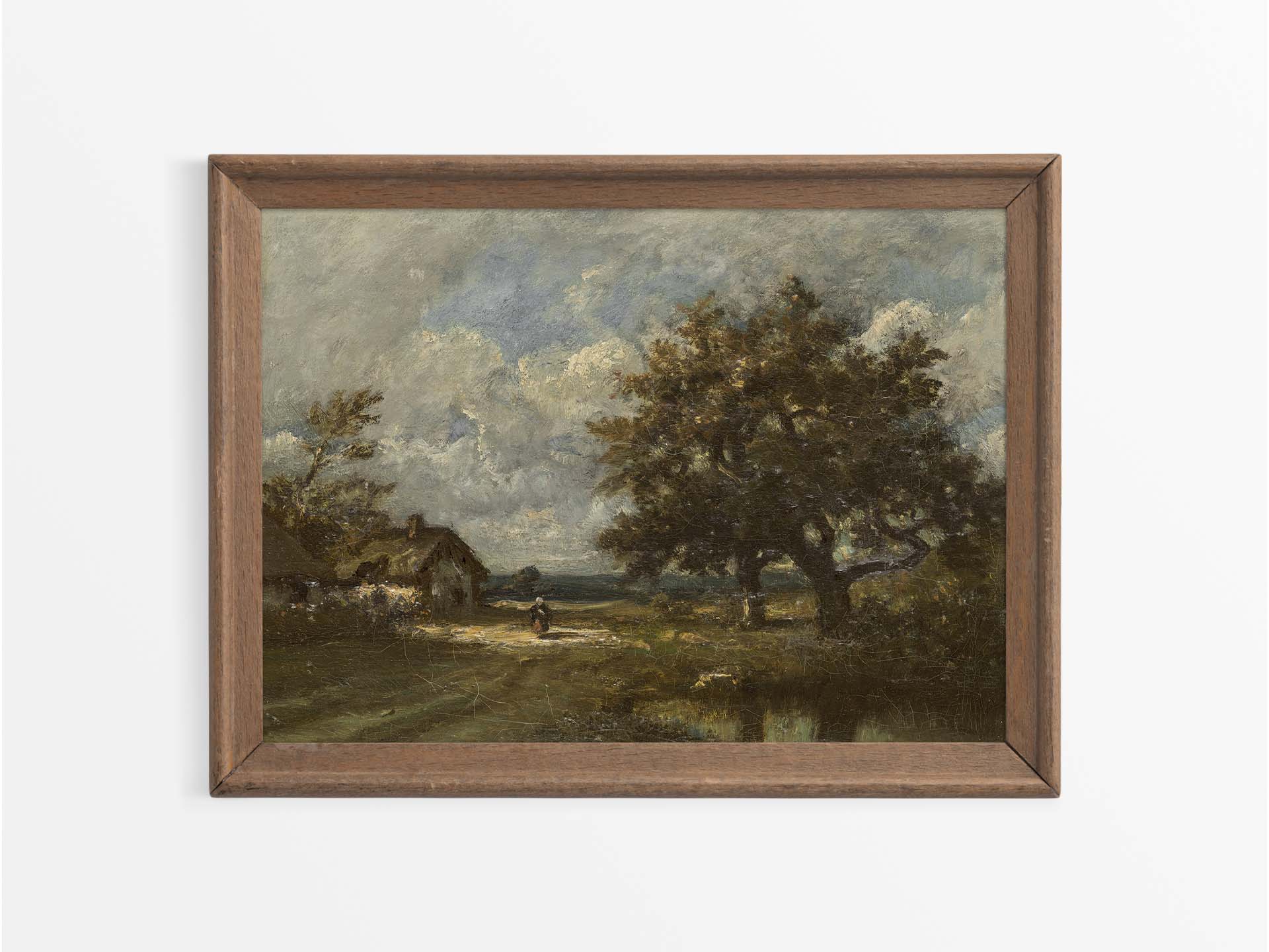 Roadside Cottage Vintage Art Print