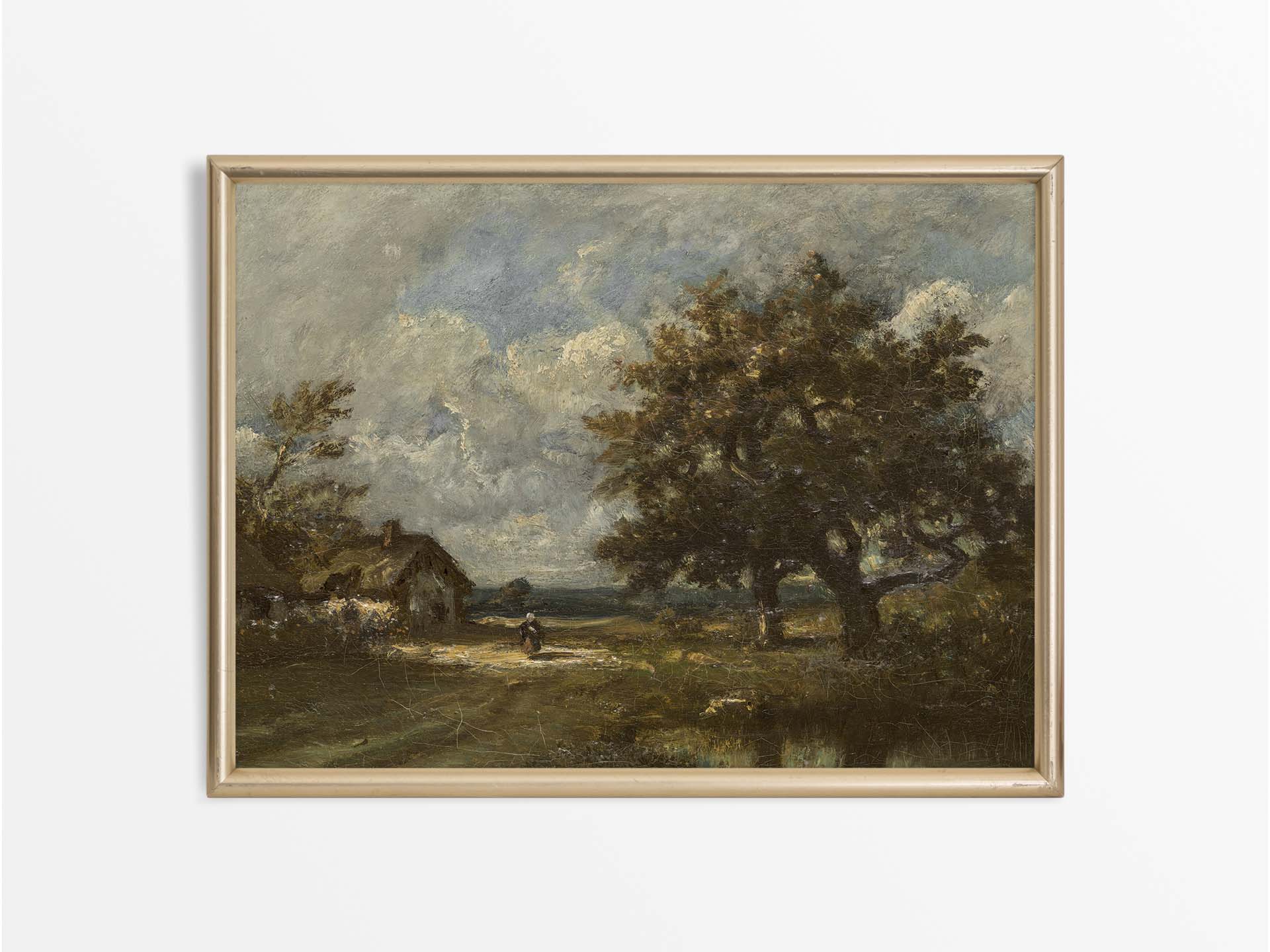 Roadside Cottage Vintage Art Print