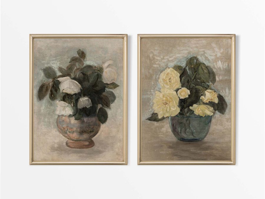 Roses II (Set of Two) Vintage Art Prints