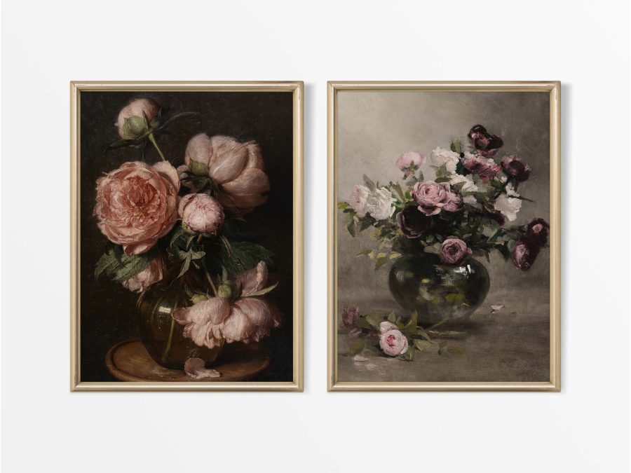 Roses III (Set of Two) Vintage Art Prints