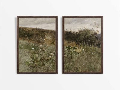 Rustic Meadow II (Split) Vintage Art Print Set