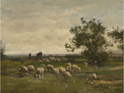 Shepherd & Sheep VII Vintage Art Print