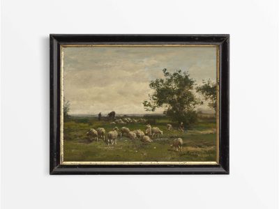Shepherd & Sheep VII Vintage Art Print