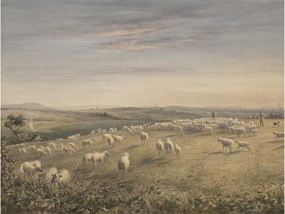 Shepherd & Sheep Vintage Art Print