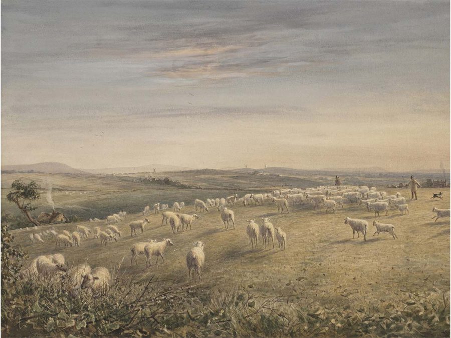 Shepherd & Sheep Vintage Art Print