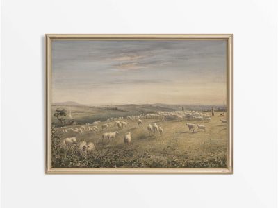 Shepherd & Sheep Vintage Art Print