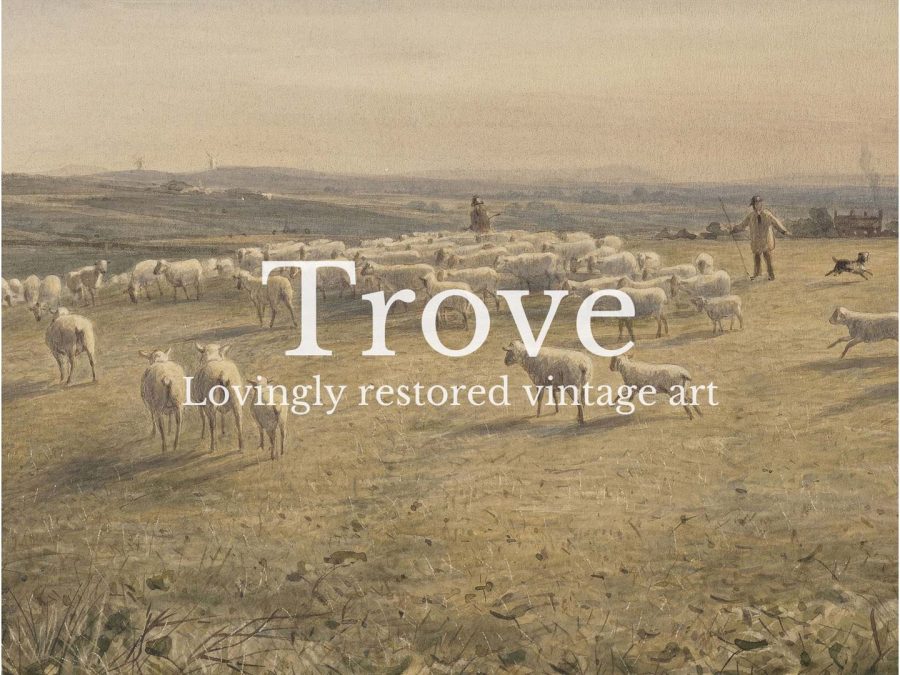 Shepherd & Sheep Vintage Art Print