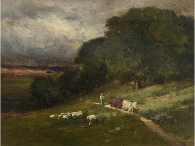 Shepherdess Vintage Art Print