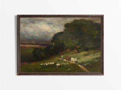 Shepherdess Vintage Art Print