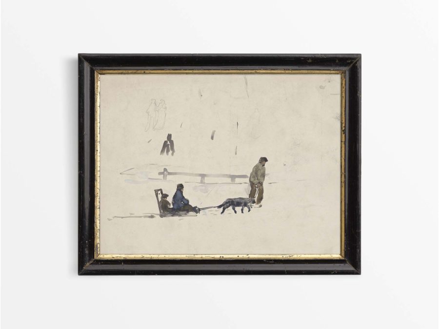 Sledding II Vintage Art Print