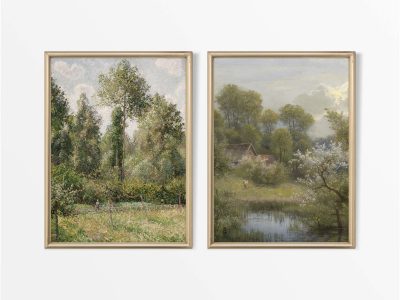 Spring Landscape (Set of Two) Vintage Art Prints
