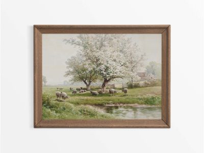 Spring Pasture Vintage Art Print