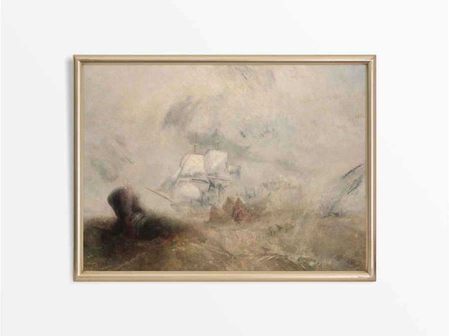 Storm at Sea Vintage Art Print
