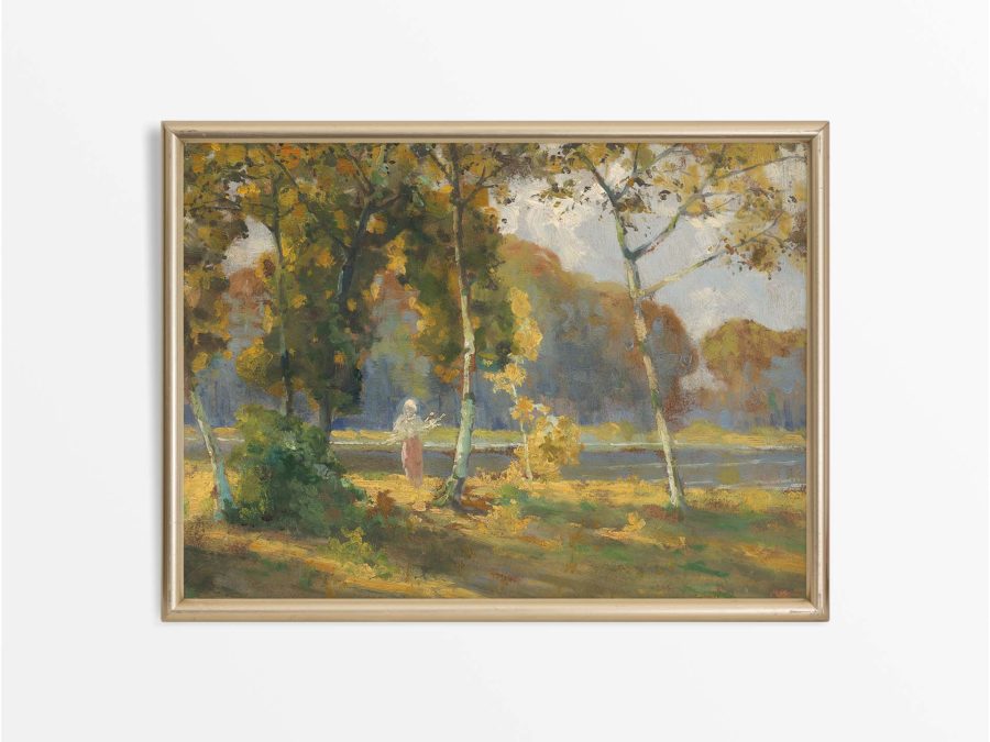 Summer Birches Vintage Art Print