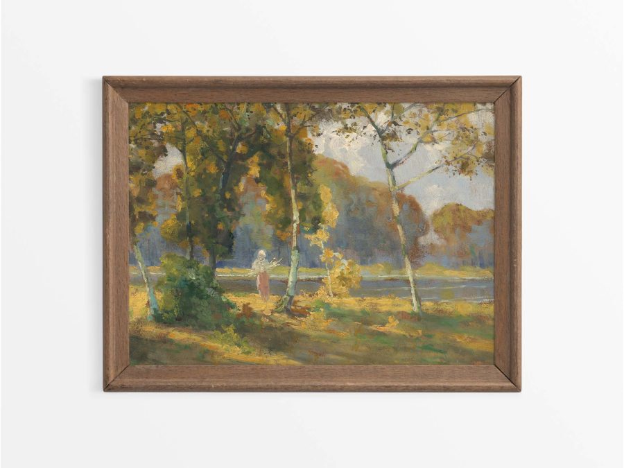 Summer Birches Vintage Art Print