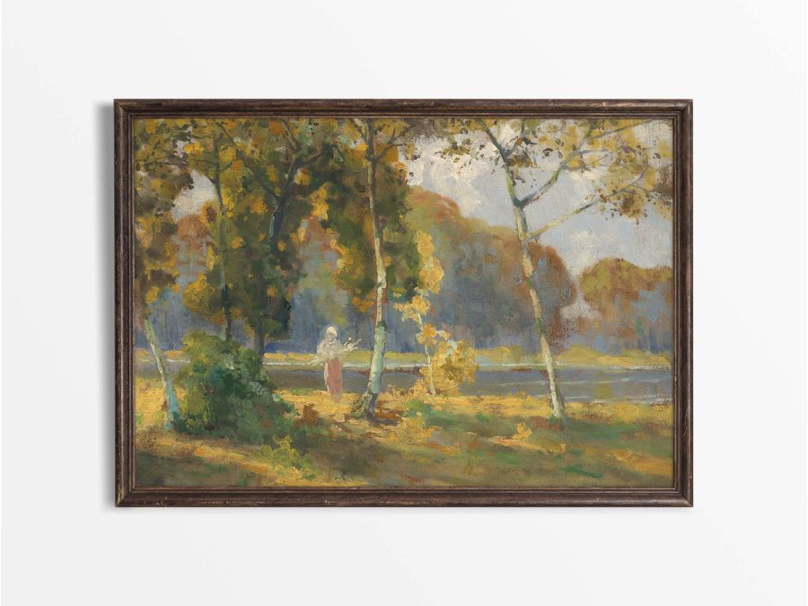 Summer Birches Vintage Art Print
