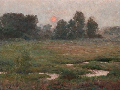 Summer Sunset Vintage Art Print