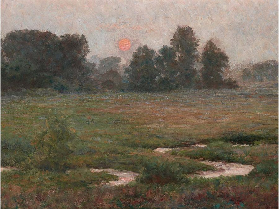Summer Sunset Vintage Art Print