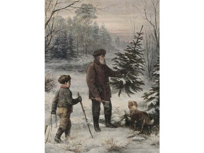 The Christmas Tree II Vintage Art Print