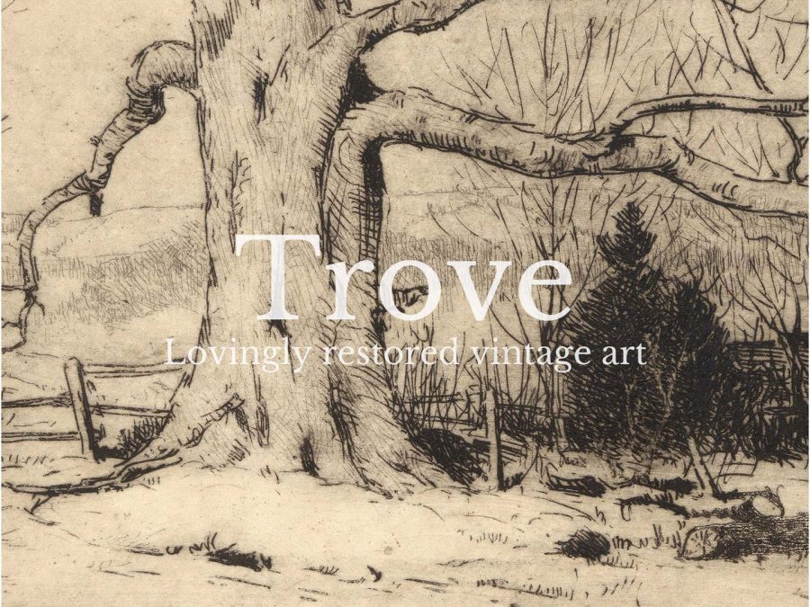 Trees in Winter Vintage Art Print