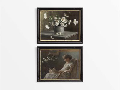Vase & Portrait (Set of Two) Vintage Art Prints