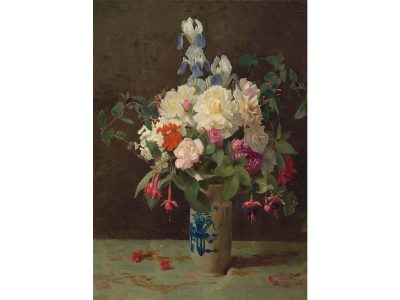 Vase of Flowers II Vintage Art Print
