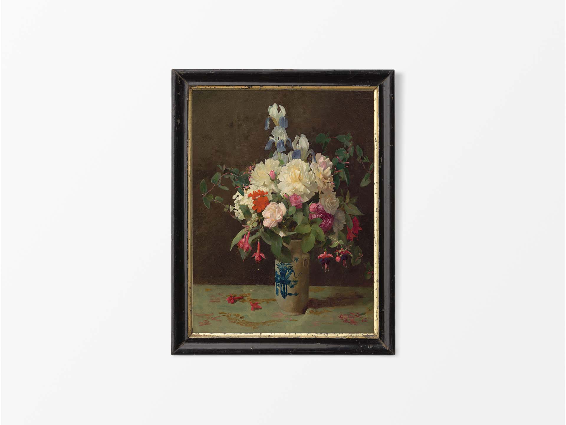 Vase of Flowers II Vintage Art Print