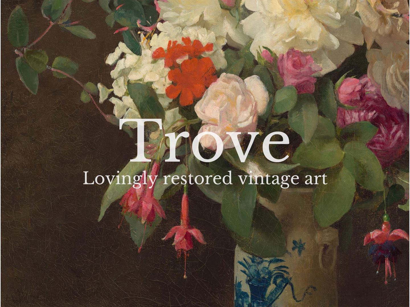 Vase of Flowers II Vintage Art Print